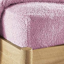 Olivia Rocco Teddy Fleece Extra Deep Fitted Sheet Cosy Warm Fluffy Fitted Bed Sheets, Blush Pink King