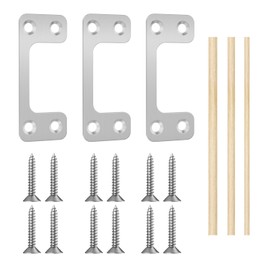Oversized Deadbolt Strike Plate 1.125" x 2.75" - Adjustable Strike Plate for Exterior Doors Fix Dead Bolt Misalignment/Sticking Large Hole Strike Plate with 12 Screws and 3 Wood Dowel Strips (3 Pack)