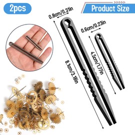 2Pcs Mini Titanium Tweezers, Portable Titanium Tweezers, Travel EDC Tweezers Alloy Tweezers Pick Up Tweezers, Portable Small Tweezer, EDC Tools and Gadgets(Black)