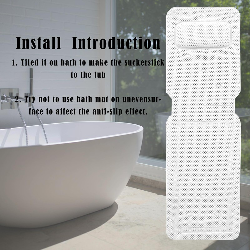 STFALI Bath Mat with Pillow, Bath Mat, Bubble Mat Bathtub,