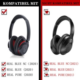 YunYiYi Replacement Cooling Gel Ear Pads Compatible with Teufel Real Blue NC (2020), Teufel Real Blue (2020), Teufel Real Pure (2020) Headphones with Ice Silk Ear Pads