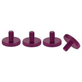PrecisionGeek Knurled Thumb Screw Aluminium Purple M6 x 10mm (20mm dia) Hand Grip Bolts (Set of 4)
