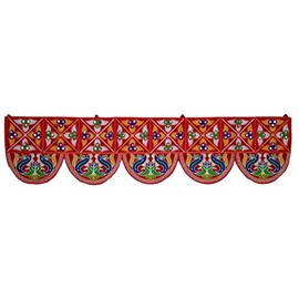 Purpledip Cotton Bandhanwar (Bandharwal Toran) 'Celebrations': Door Hanging Window Valance Tapestry; Ethnic Indian Decor (12446C)
