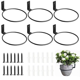 Neiteli 6 Pack 6 Inch Wall Plant Holder,Metal Plant Hanger Indoor,Wall Planters For Indoor Plants,Black
