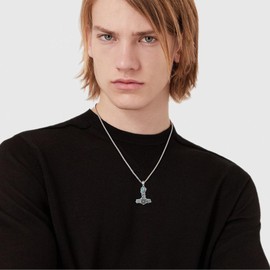 CUPENDA Thors Hammer Necklace Sterling Silver Mjolnir Mustard seeds Pendant Vegvisir Viking Jewelry for Women Men