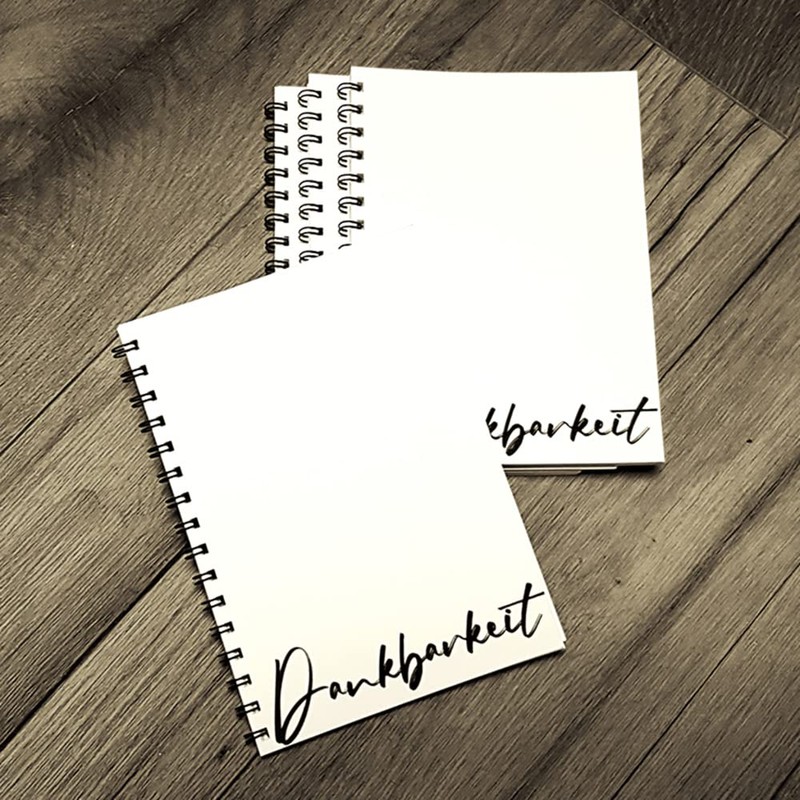Dankbarkeitstagebuch von LeMon, 1 Woche pro Doppelseite, spiralisiert