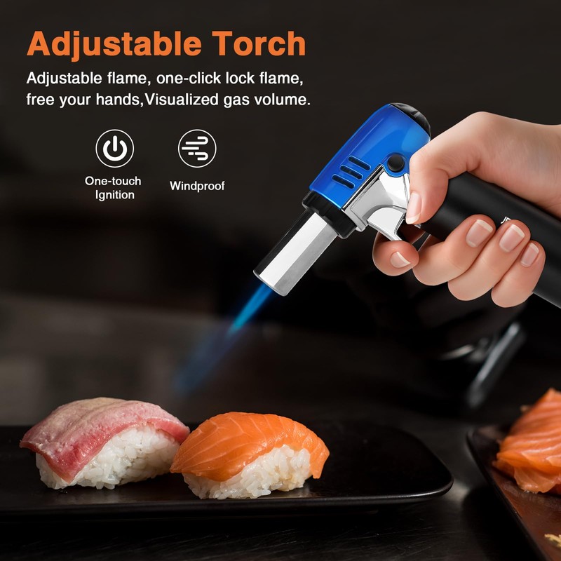 JETPRO Butane Torch Lighter Refillable with Adjustable Flame Kitchen Torch