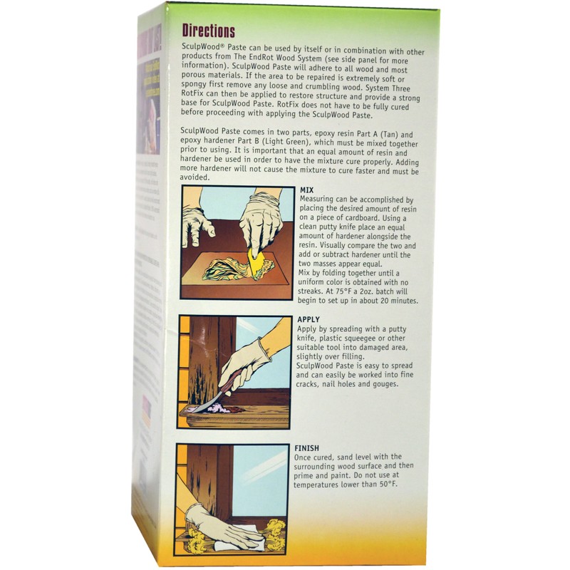 System Three SculpWood Paste Wood Epoxy Filler, 1 Quart Kit