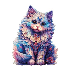 Jigfoxy Wooden Puzzle Adults, Ragdoll Cat Wooden Puzzle Adult, Wooden Puzzle Wooden Puzzle Adults and Children, Unique Educational Toy in Animal Shape for Family Friends, L-25.6 x 34 cm, 233 Pieces