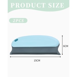 QLEUIFT Pet Hair Remover Brush, Cat Dog Hair Remover for Carpet Lint Remover Hair Remover Comb for Funiture Couch Clothes Car Blankets, Dark Blue, Red, Pack of 2