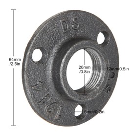 40 Pack 1/2" Floor Flange Pipe Fittings 1/2 Inch Industrial Black Pipe Flange Malleable Iron Flange Pipe Fittings Threaded Decorative Plumbing Flange for DIY Project Vintage Furniture