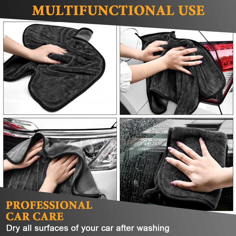 URAQT Microfibre Car Drying Cloth, 40 x 40 cm Microfibre