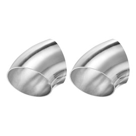 M METERXITY 2-Pack OD 2 Inch 45 Degree Mandrel Bend Elbow, Thicken 1.5 mm 304 Stainless Steel Exhaust Elbow Pipe for Car Modified Exhaust System, Stair Handrail Bend, Height 61 mm