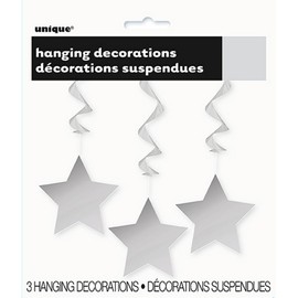 Unique Party Star Swirls Decorations (Pack Of 3) (One Size) (White)
