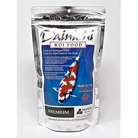 Dainichi Koi Fish Food, Premium 1.1 lbs - Medium Floating Pellets (5.5 mm) for Koi, Goldfish and Other Pond Fish. Enhances Color, High Protein Diet