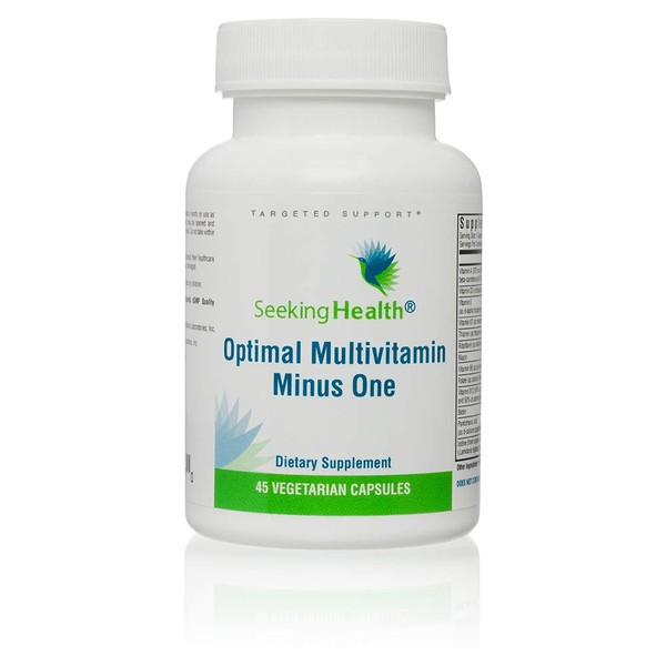 Seeking Health | Multivitamin One MF | Once-Daily, Methyl-Free Multivitamin/Multimineral Supplement | Methyl-Free B12 and Folate | Easy-to-Digest Vegetarian Capsule | 45 Vegetarian Capsules