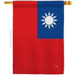 Breeze Decor H108231 Taiwan World Nationality Decorative Vertical House Flag, 28" x 40", Multicolor