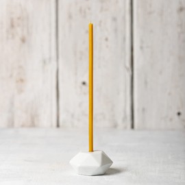 Taper Candle Holder for Thin Candles – Handcrafted Ceramic Candle Holder – Sturdy Taper Candle Holders for Candlesticks – Candle Stick Candle Holder for Slim Candles – Home Decor by Danilovo (White)