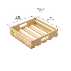 4 Pack 9 Inch Square Wooden Pallet Crates Unfinished Wood Trays Storage for DIY Crafts (Interior 8 x 8 x 1.75 in)