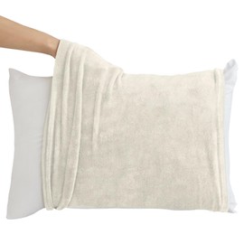 Teijin Stretchy Pillow Cover, Pillow Cover, Fits Sizes from 13.8 x 19.7 x 24.8 inches (35 x 50 cm) to 17.8 x 24.8 inches (43 x 63 cm), Easy to Put on and Take off, Cotton Pile, Towel-Style, Soft,