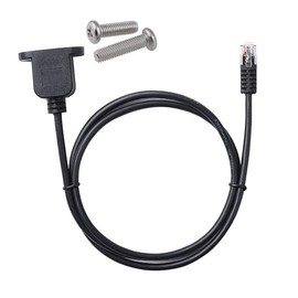 JuHXenWire RJ11 RJ12 Straight Through Wired 6P6C Female Panel Mount to 6P6C Male Extension Cable (0.5M,Straight Through)