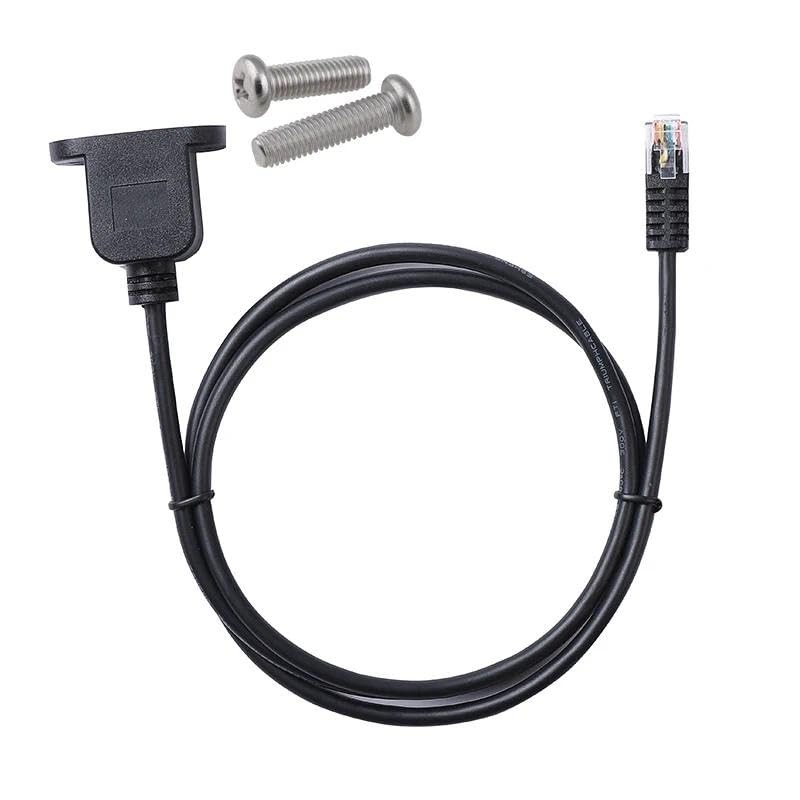 JuHXenWire RJ11 RJ12 Straight Through Wired 6P6C Female Panel Mount