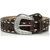 ARIAT Men's Tapered Ivory Buck Laced Floral Embossed Belt, Brown,