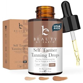Gotas Autobronceadoras para la Cara - Fabricadas en EE.UU. con Ingredientes Orgánicos y Naturales, Gotas de Bronceado Ultra Oscuro para la Cara para A