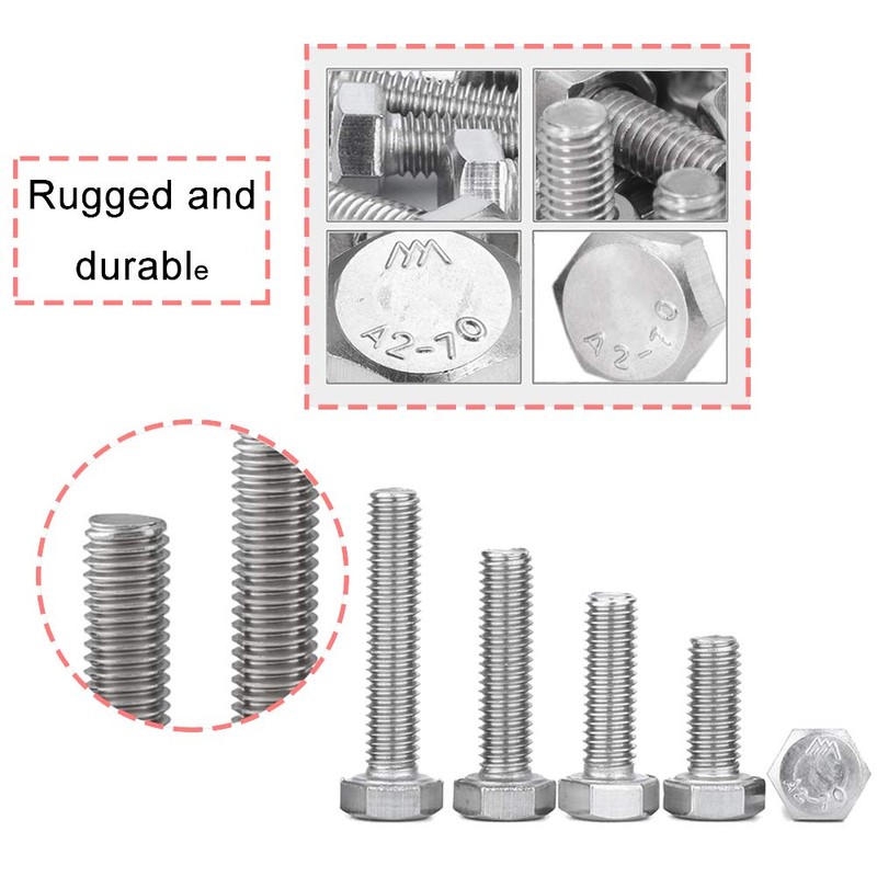 newlng M4 304 Hexagon Bolts Stainless Steel Bolts and Nuts