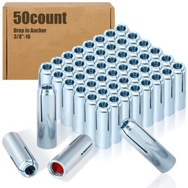 Blulu 50 Pcs 3/8"-16 Drop in Anchor Stainless Steel Concrete Anchors Female Thread Expansion Screws Internal Forced Bolts for Solid Concrete