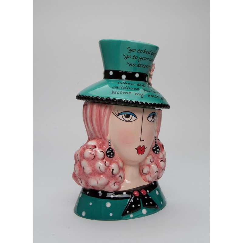 Fine Ceramic Fashion Lady Candy Cookie Jar by Dollymamas by