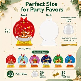 30 Pack Merry Christmas Candy Domes Holder Cards, Xmas Candy Container