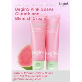 BeginS by JUNGSAEMMOOL Pink Guava Glutathione Blemish Cream 1.7 Fl Oz, Facial Moisturizer with 99% Pure Glutathione, Niacinamide and Vitamin C, Lightweight Hydration, Korean Skincare for Daily Use