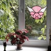 WeDcpcin Stained Glass Window Hanging Panel, Pig Sun Catcher Home