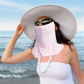 Face Cover For Sun Protection,UPF 50+ UV Half Face Cover With Neck Coverage - Cooling Facial Shield With Ear Loops, Outdoor Supplies For Golf, Cycling, Hiking, Fishing & Sports