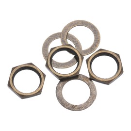 MECCANIXITY 3 Set Guitar Nuts and Washers 3/8" Guitar Input Output Jack Socket Nuts Bronze for Guitar Bass