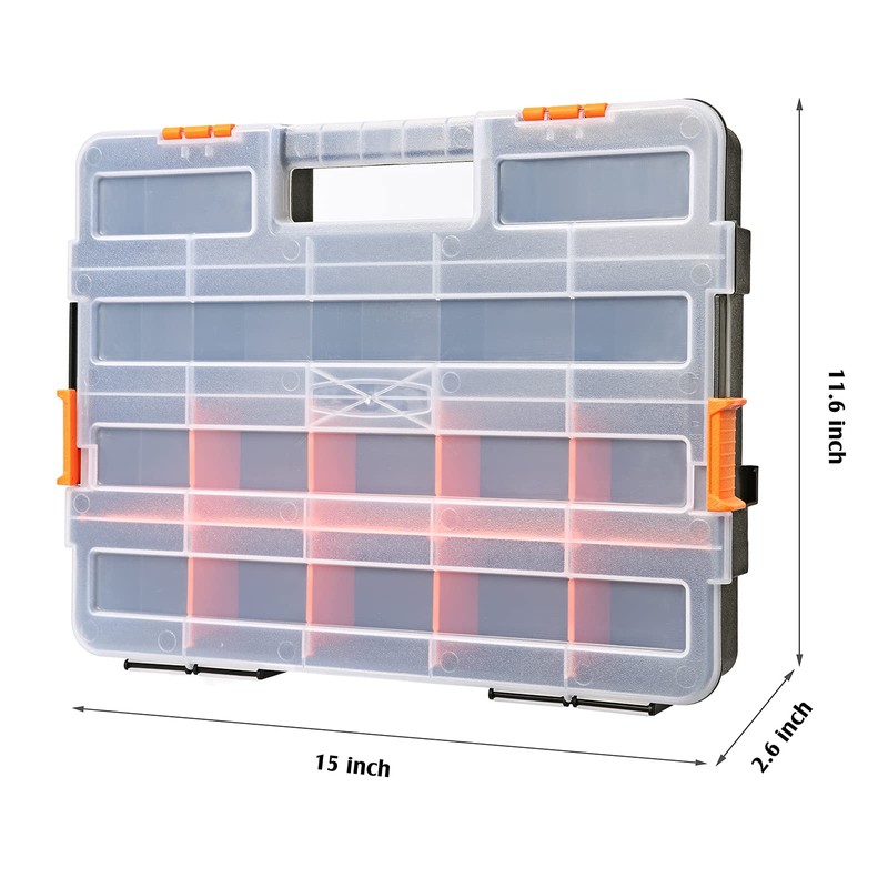 Makitoyo Tool Box Organizers, Interlocking Black Small Parts Organizer for