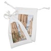 Ambesonne Mediterranean Fabric Pouch Set of 2, Medieval Old Town