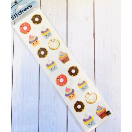 Paper House Donut Cupcakes  Stickers Envelope Seals Planner Supply Papercraft Fun Food Party