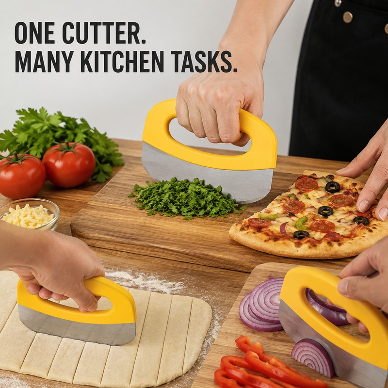 Stainless Steel Pizza Cutter for Easy Slicing – Rocker-Style Food