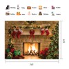 CHAIYA 7x5ft Christmas Fireplace Backdrop for Family Portrait Studio Winter