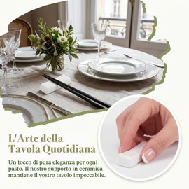 Toyvian Supporto Poggia-Bacchette in Ceramica Bianca 12 Pezzi, Porta-Couverts Piccolo Formato per Ristoranti, Hotel e Tavole Domestiche