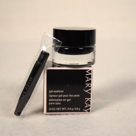 Mary Kay Jet Black #085705 Gel Eyeliner & Applicator .15 oz New in Box NIB