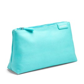 Poppin Pencil Case, Large Capacity Pencil Pouch with Zipper Closure, Sturdy Canvas with Contrast Lining (Aqua, Medium)