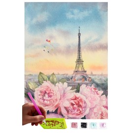 MISHBAY Diamond Painting Eiffel Tower - 30 x 40 cm Diamond Painting Adults - Diamond Painting Pictures Paris - DIY 5D Set Wall Decor Diamond Embroidery