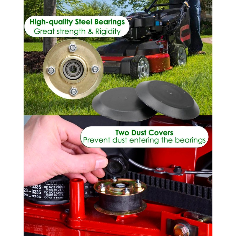 Pre-Installed Bearings Idler Pulley Kit Compatible with Toro 30" Timemaster