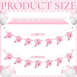 Honeydak 2 Pcs Coquette Bow Graduation Banner 2025 Party Supplies Graduation Garland for Congratulation Party Supplies, University, College, Home, Car Decorations