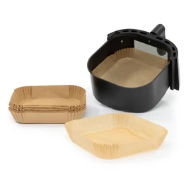 Livivo Disposable Rectangular Air Fryer Liners - Disposable, Greaseproof, Heat Resistant to 220°C, Food Grade LFGB Standard, Compatible with Ninja, Tower, COSORI - Pack of 100
