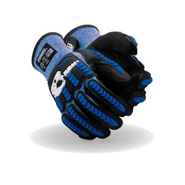 MAGID T-REX Flex Series ANSI A6 AeroDex Shell Impact Glove, 6 Pair, NitriX Coated Palm, Size 10/XL, Blue, TRX685