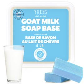 Skin Said Yes 5Lb Goat Milk Soap Base - SLS/SLES Free, No Palm Oil, Organic - Melt and Pour Goats Milk Soap Making Supplies - All Natural, Gentle on Skin, Moisturizing, Perfect for DIY Projects